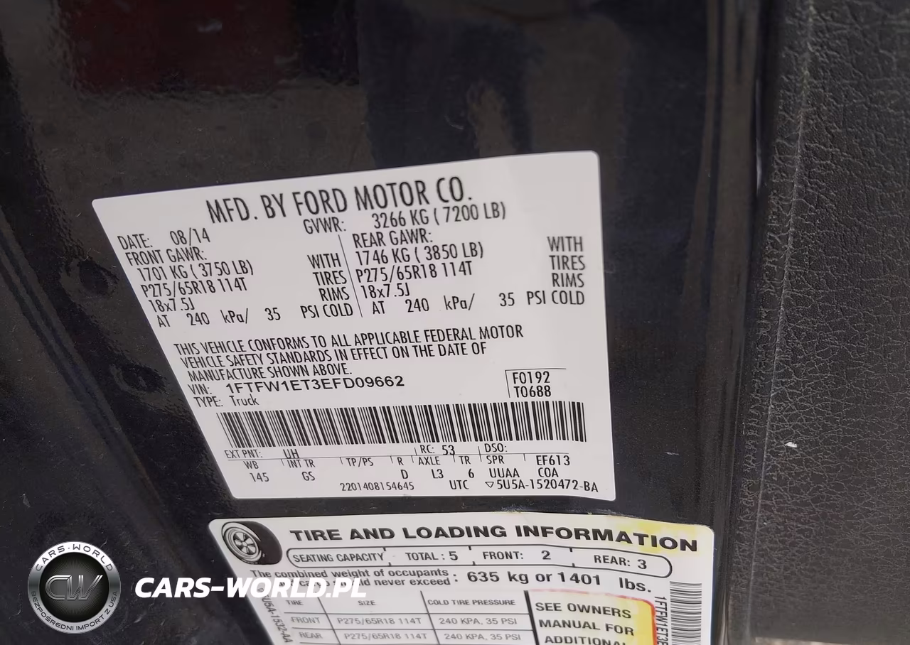 2014 Ford F-150 Xlt VIN:1FTFW1ET3EFD09662 - 9