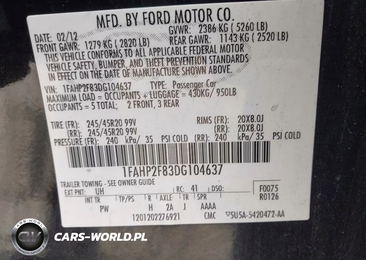 2013 Ford Taurus Limited VIN:1FAHP2F83DG104637 - 9