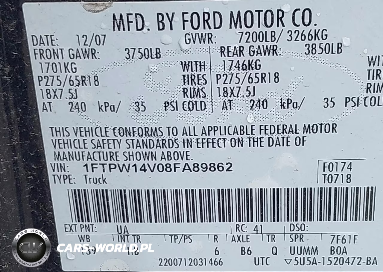 2008 Ford F-150 VIN:1FTPW14V08FA89862 - 9