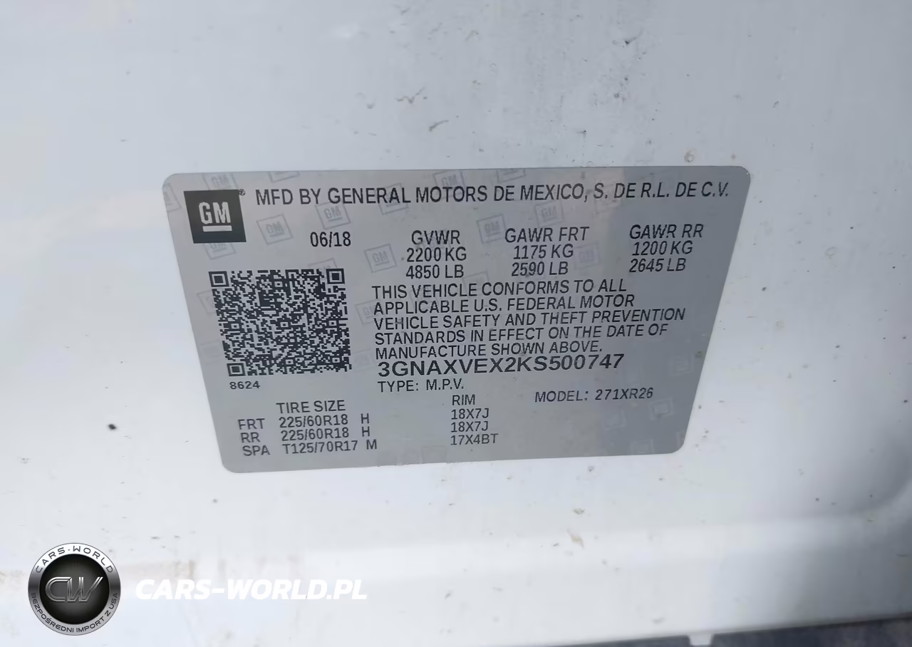 2019 Chevrolet Equinox Lt VIN:3GNAXVEX2KS500747 - 9