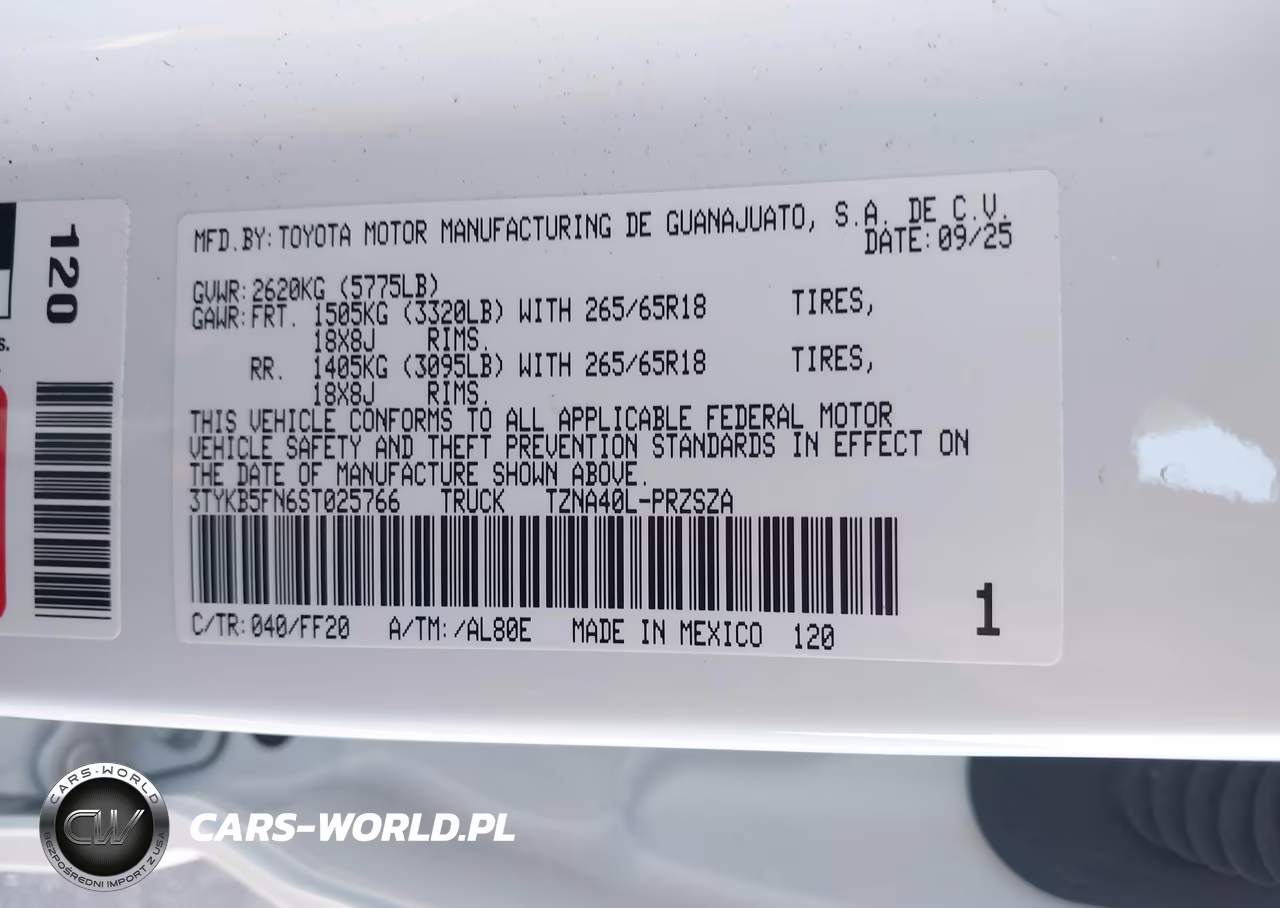 2025 Toyota Tacoma Sr5 VIN:3TYKB5FN6ST025766 - 9