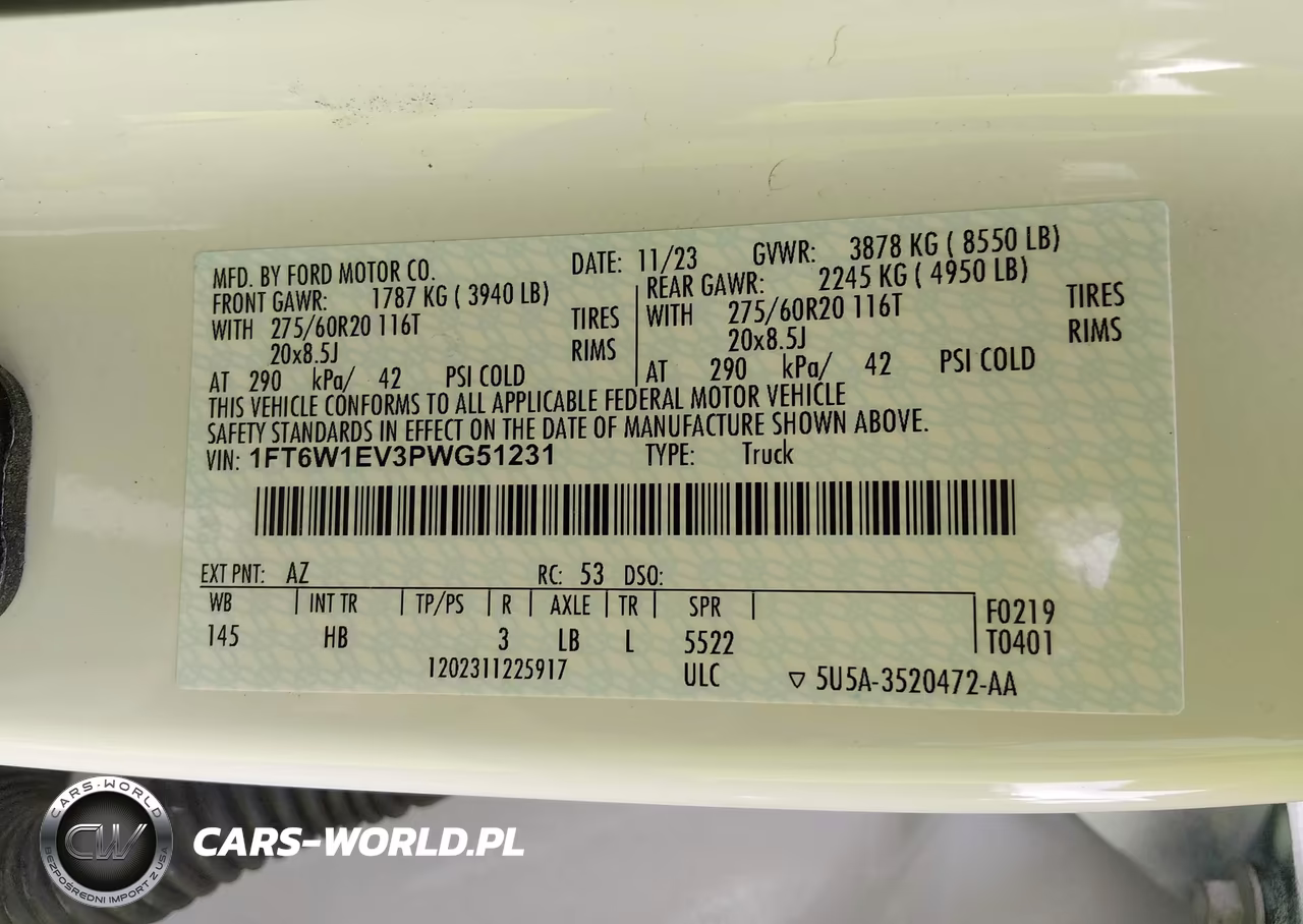 2023 Ford F-150 Lightning Lariat VIN:1FT6W1EV3PWG51231 - 9