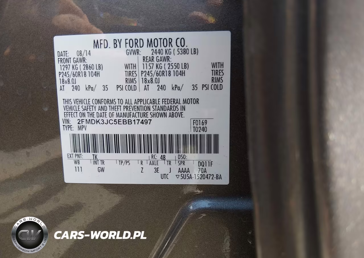 2014 Ford Edge Sel VIN:2FMDK3JC5EBB17497 - 9
