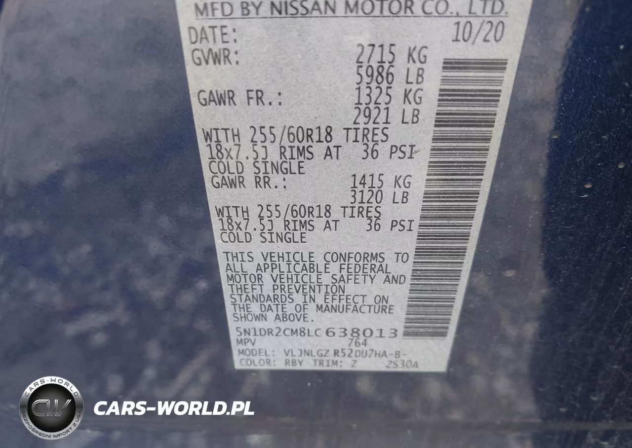 2020 Nissan Pathfinder Sl 4Wd VIN:5N1DR2CM8LC638013 - 9