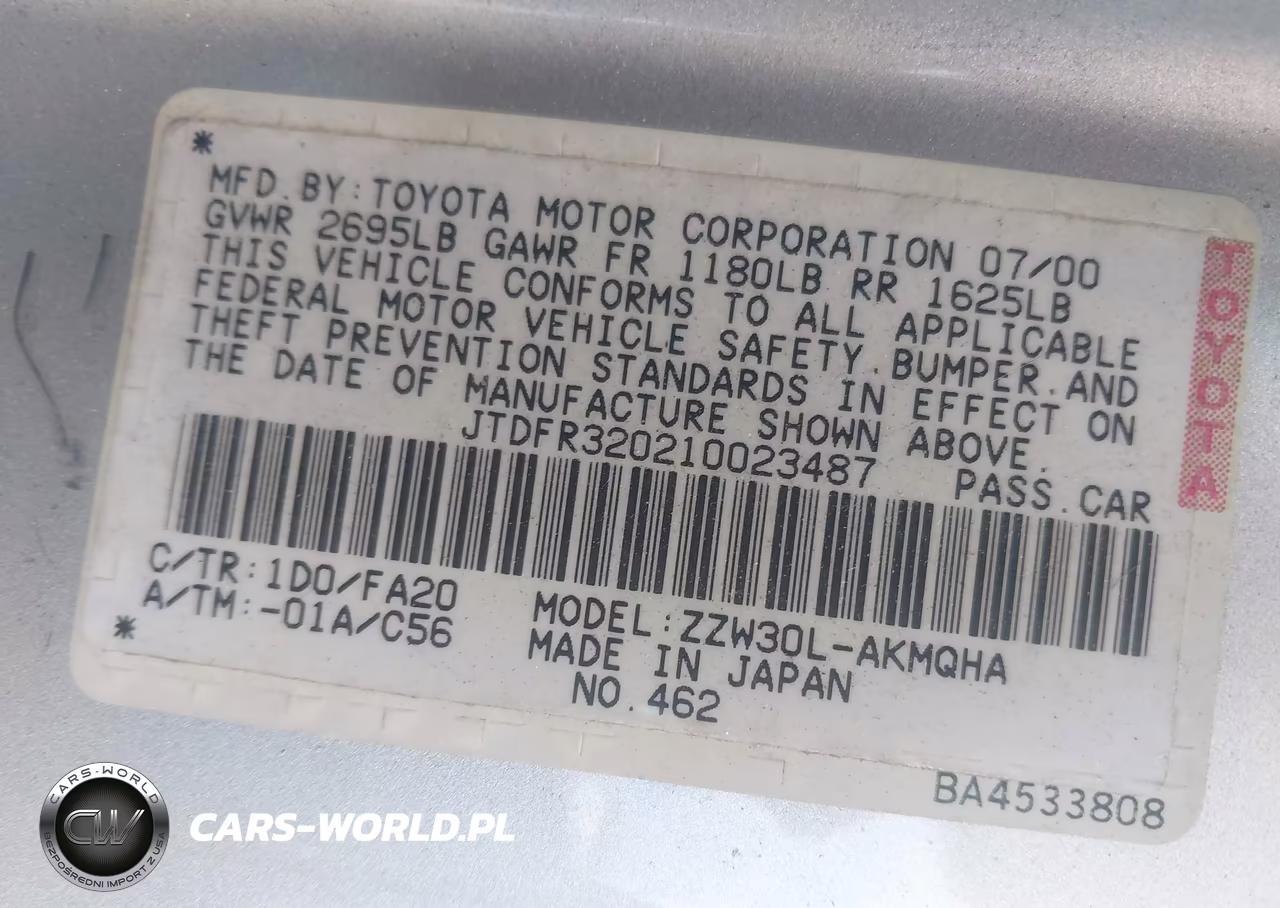 2001 Toyota Mr2 VIN:JTDFR320210023487 - 9