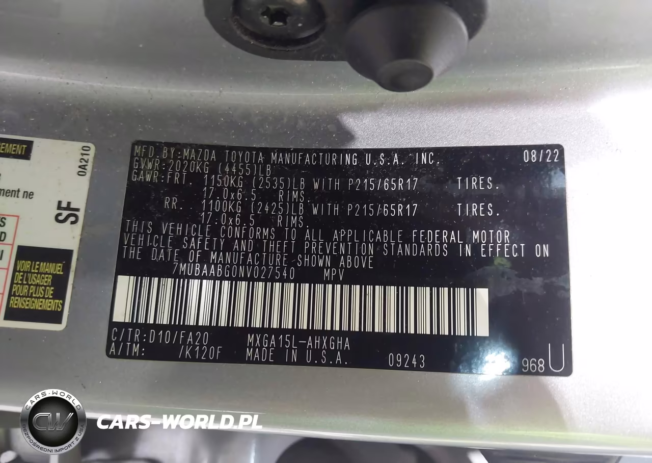 2022 Toyota Corolla Cross Le VIN:7MUBAABG0NV027540 - 9