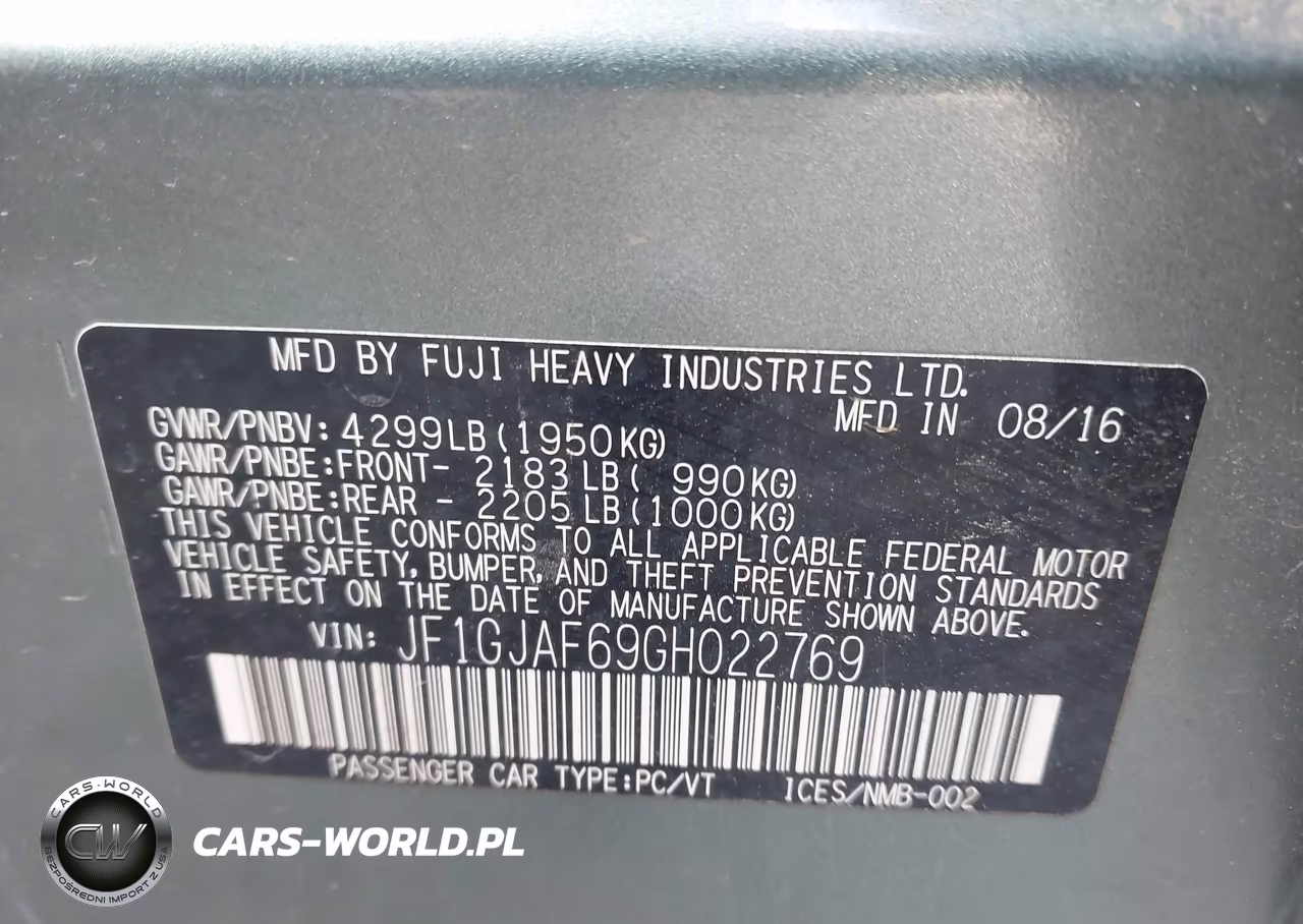 2016 Subaru Impreza 2.0I Premium VIN:JF1GJAF69GH022769 - 9