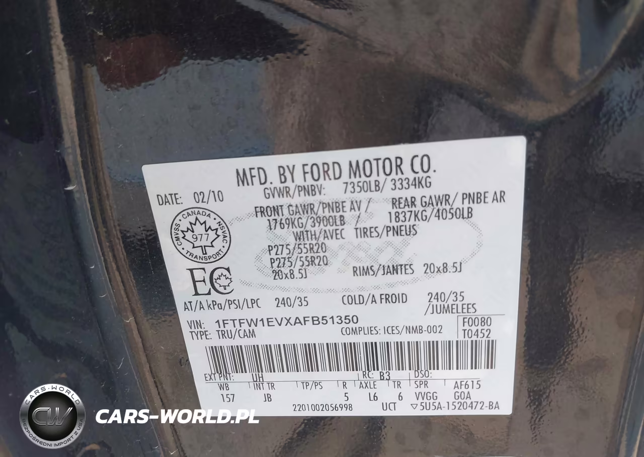 2010 Ford F-150 Fx4-Harley-Davidson-King Ranch-Lariat-Platinum-Xl-Xlt VIN:1FTFW1EVXAFB51350 - 9