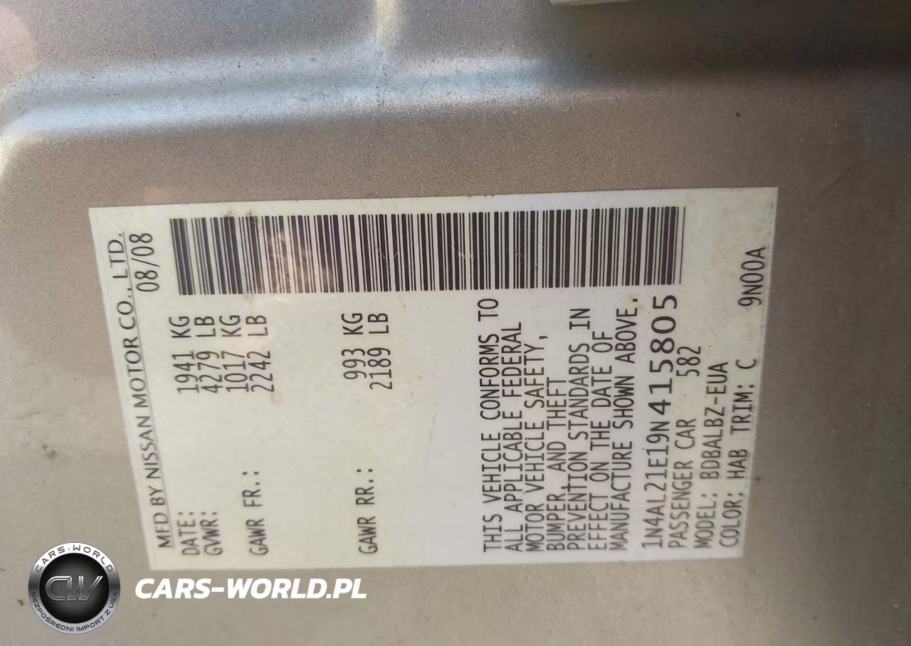 2009 Nissan Altima 2.5 S VIN:1N4AL21E19N415805 - 9