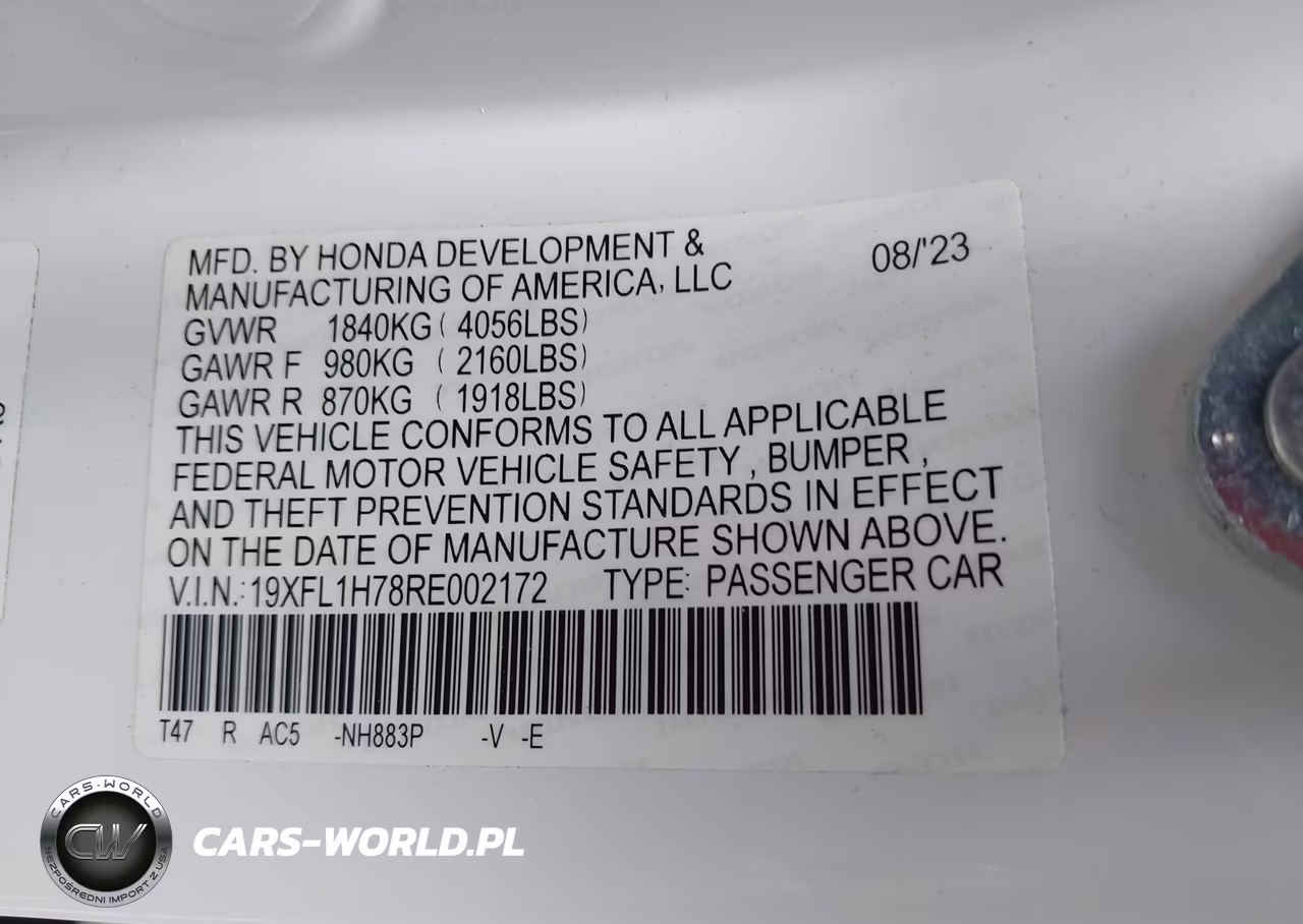 2024 Honda Civic Exl VIN:19XFL1H78RE002172 - 9