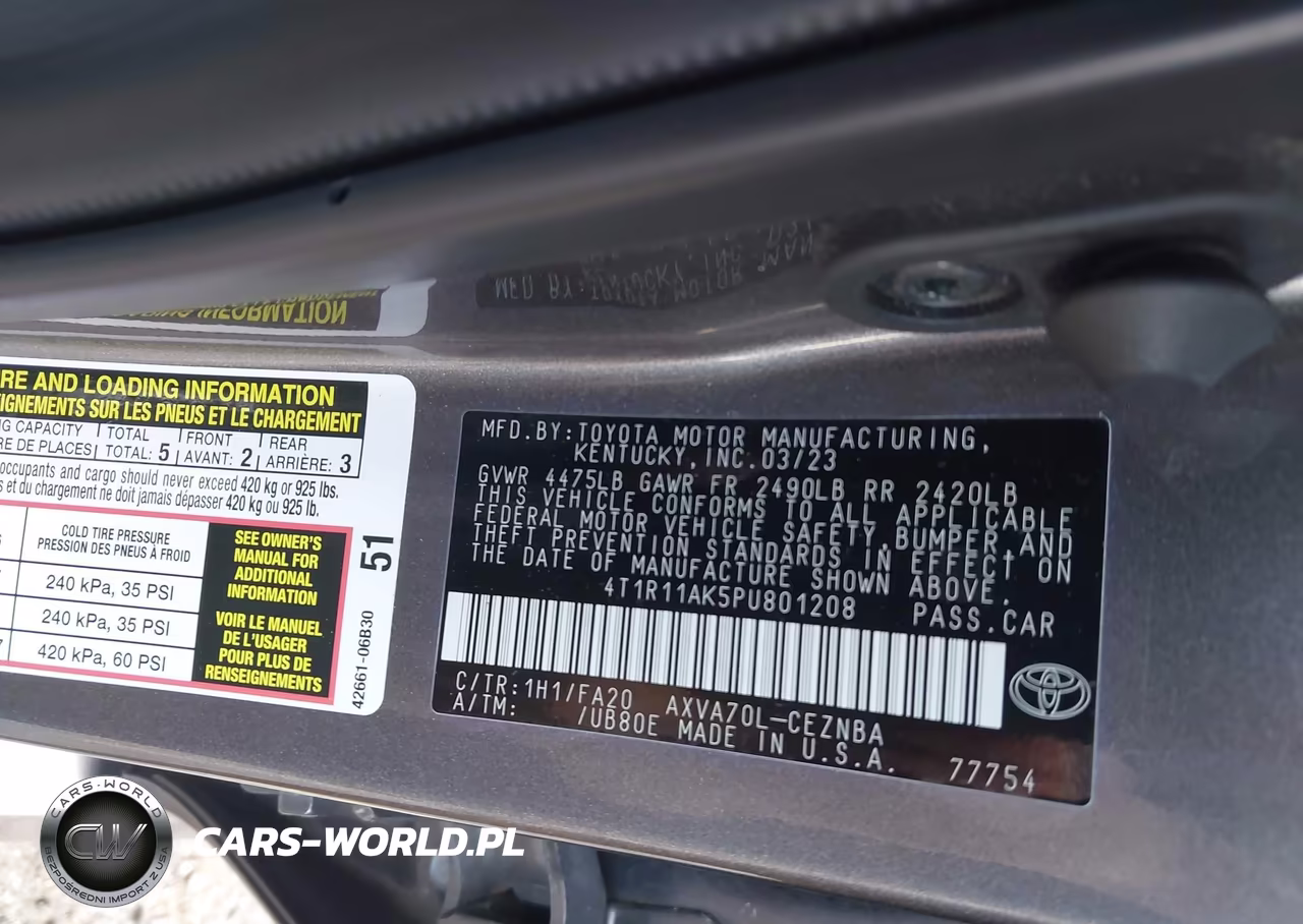 2023 Toyota Camry Le VIN:4T1R11AK5PU801208 - 9