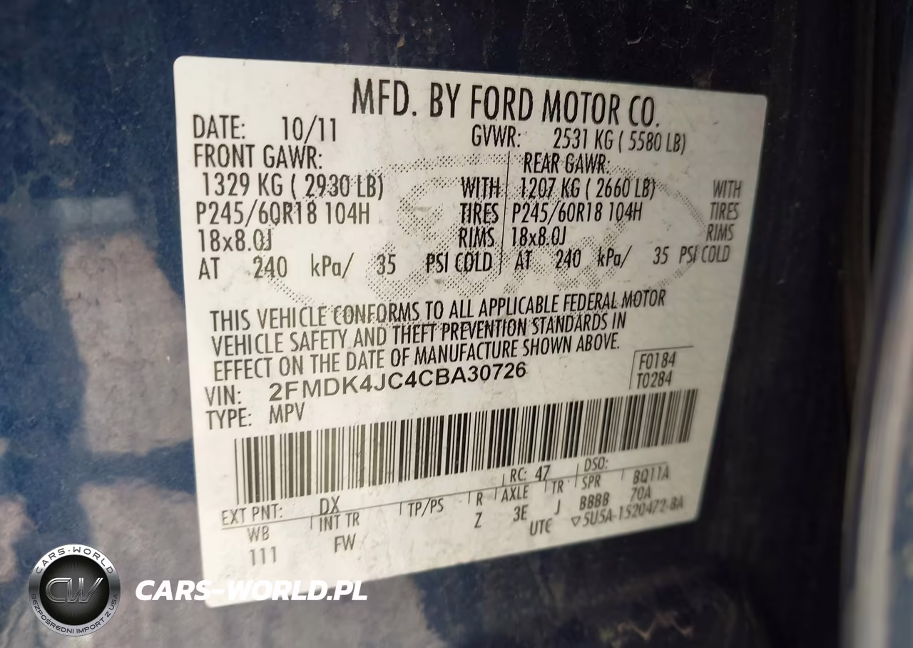 2012 Ford Edge Sel VIN:2FMDK4JC4CBA30726 - 9