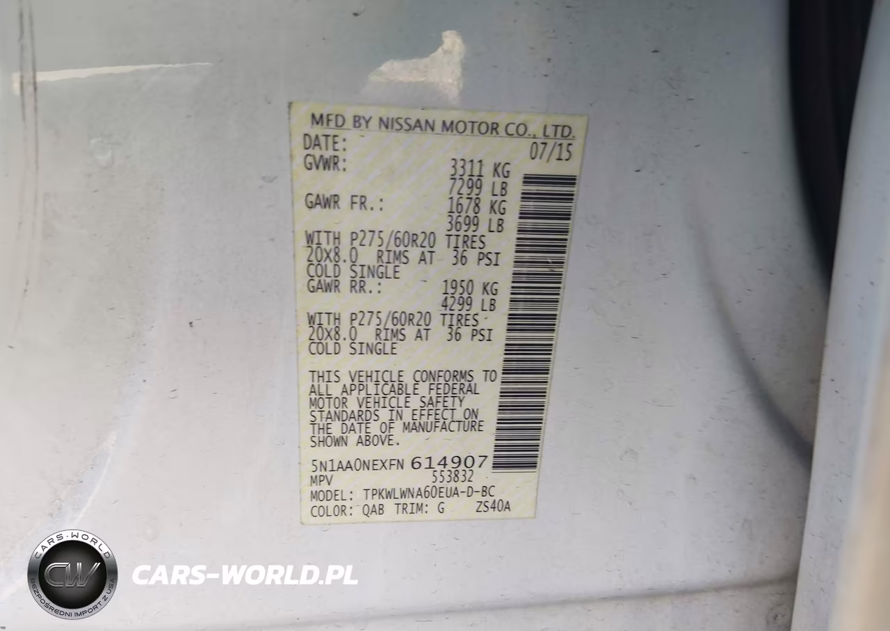 2015 Nissan Armada Platinum VIN:5N1AA0NEXFN614907 - 9