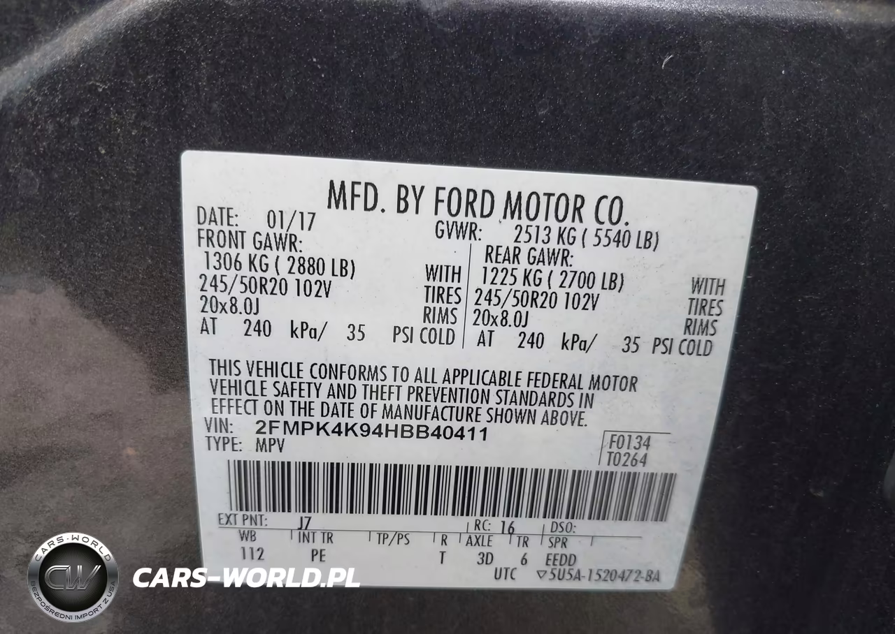 2017 Ford Edge Titanium VIN:2FMPK4K94HBB40411 - 9