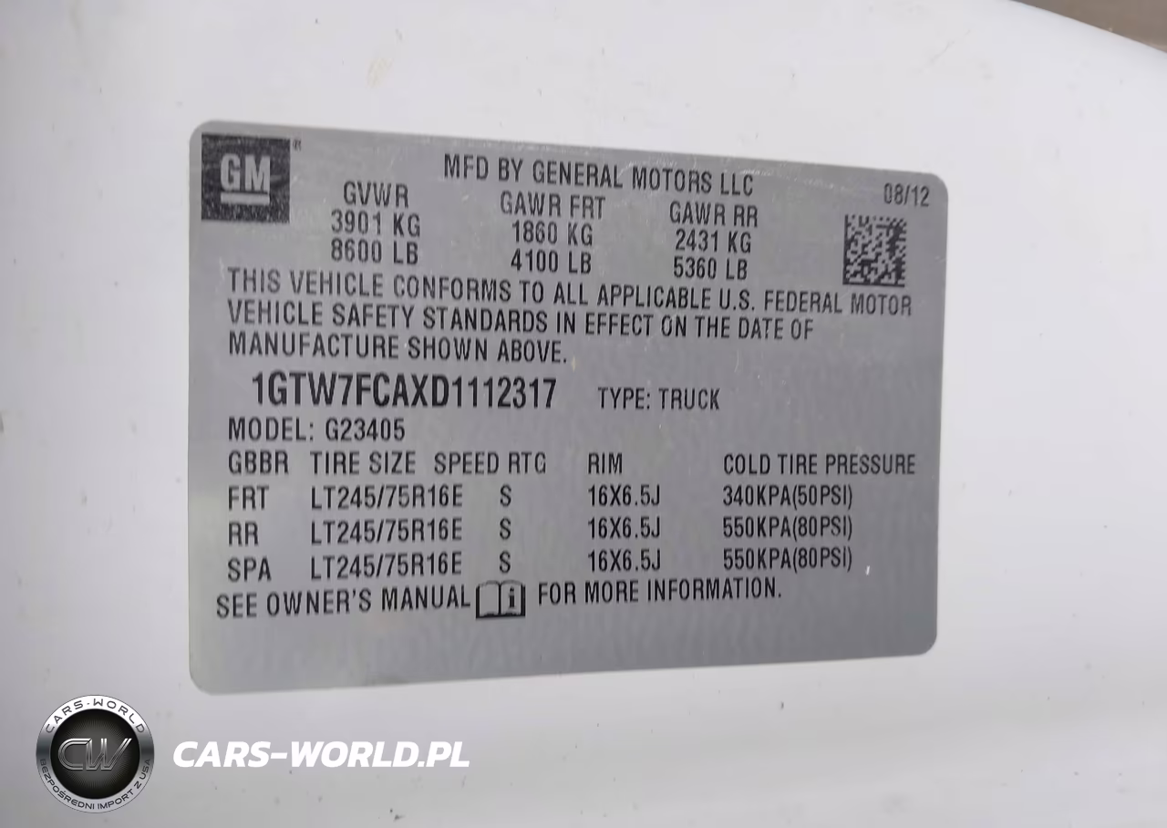 2013 GMC Savana 2500 Work Van VIN:1GTW7FCAXD1112317 - 9