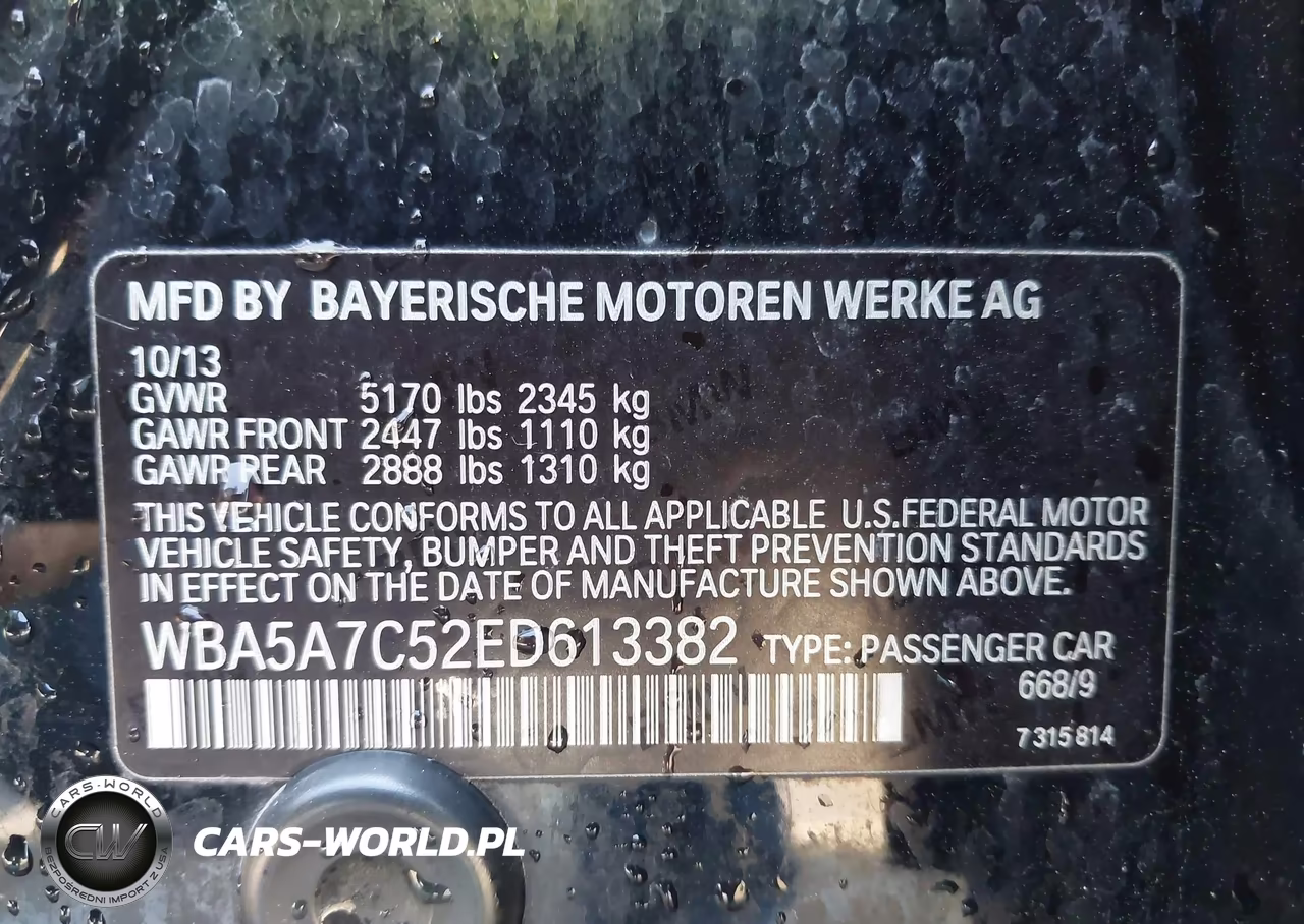 2014 BMW 528I xDrive VIN:WBA5A7C52ED613382 - 9