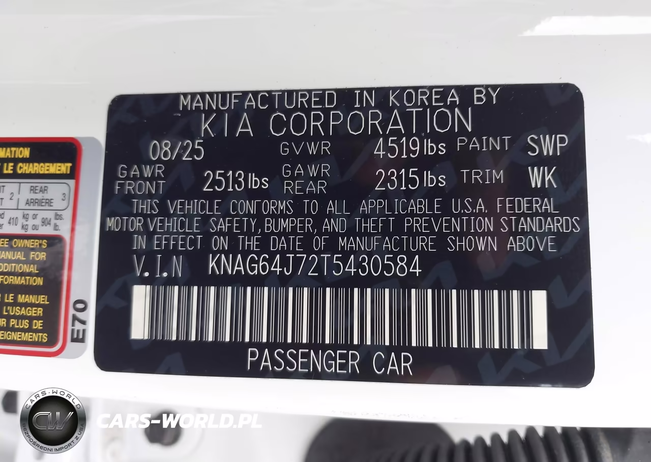 2026 Kia K5 Gt-Line Awd VIN:KNAG64J72T5430584 - 9