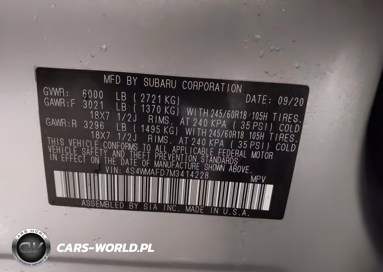 2021 Subaru Ascent Premium VIN:4S4WMAFD7M3414228 - 9
