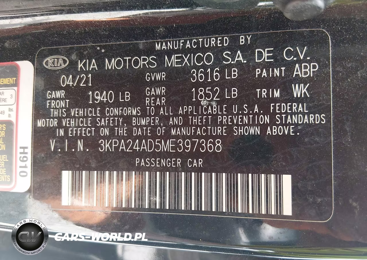 2021 Kia Rio S VIN:3KPA24AD5ME397368 - 9
