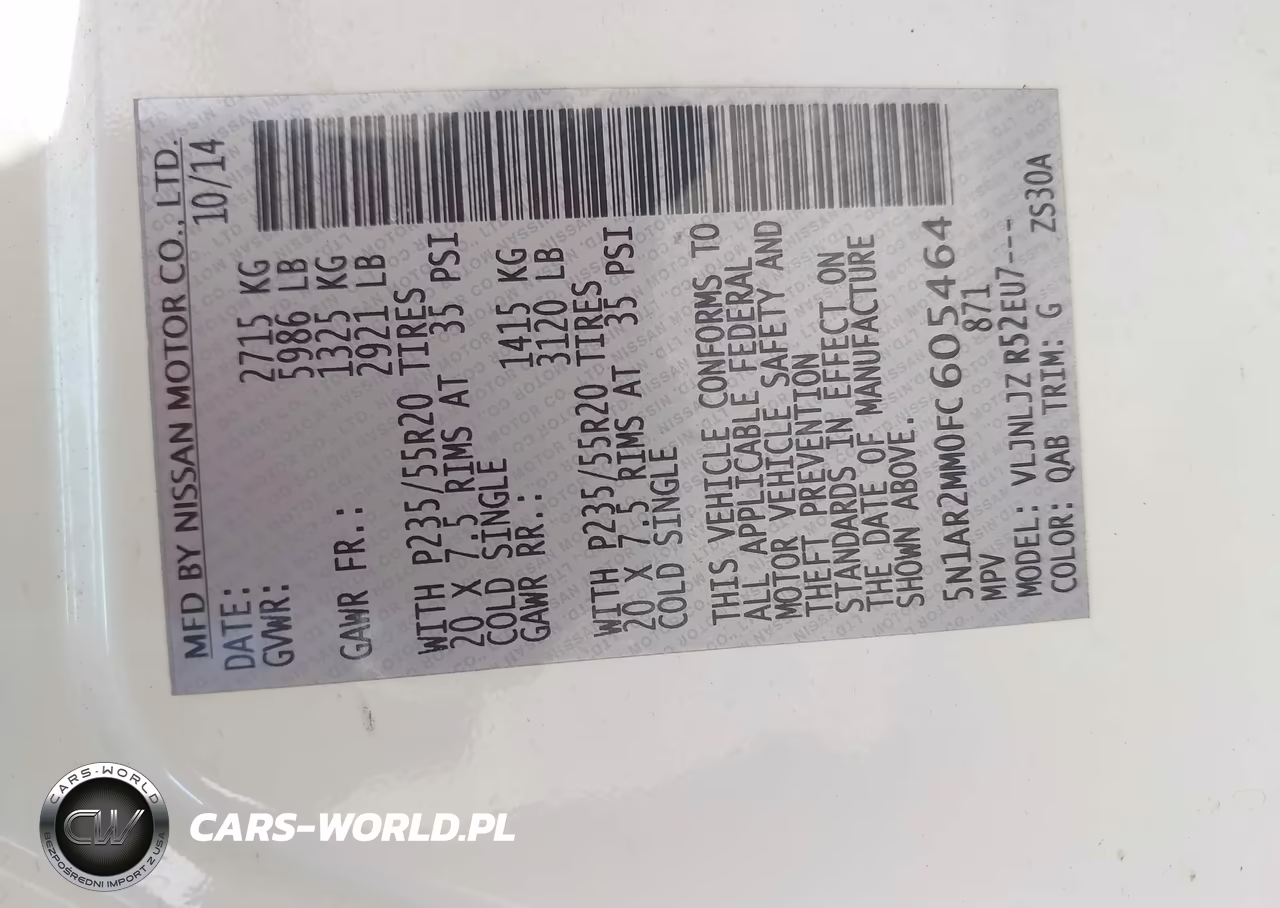 2015 Nissan Pathfinder Platinum VIN:5N1AR2MM0FC605464 - 9