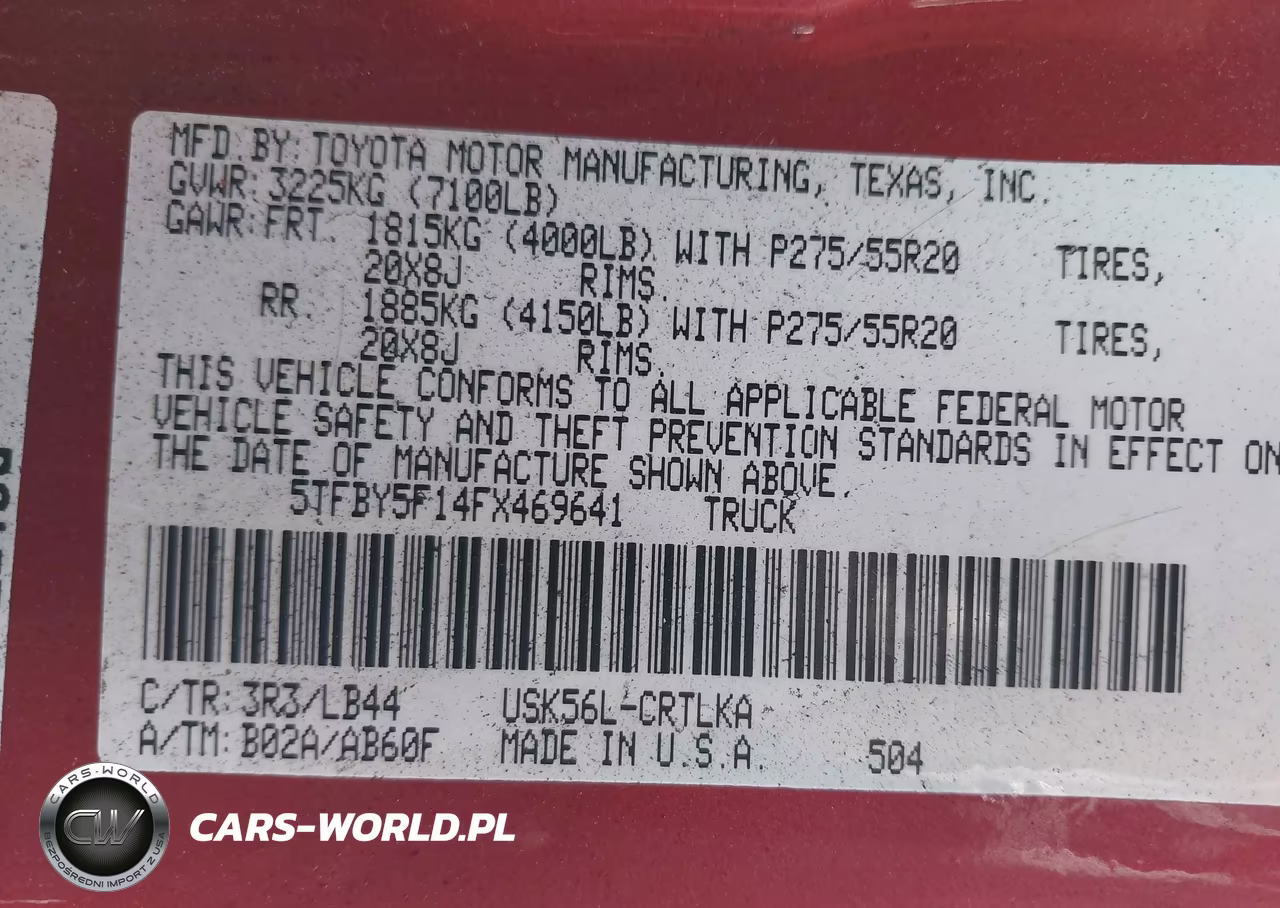 2015 Toyota Tundra Limited 5.7L V8 VIN:5TFBY5F14FX469641 - 9