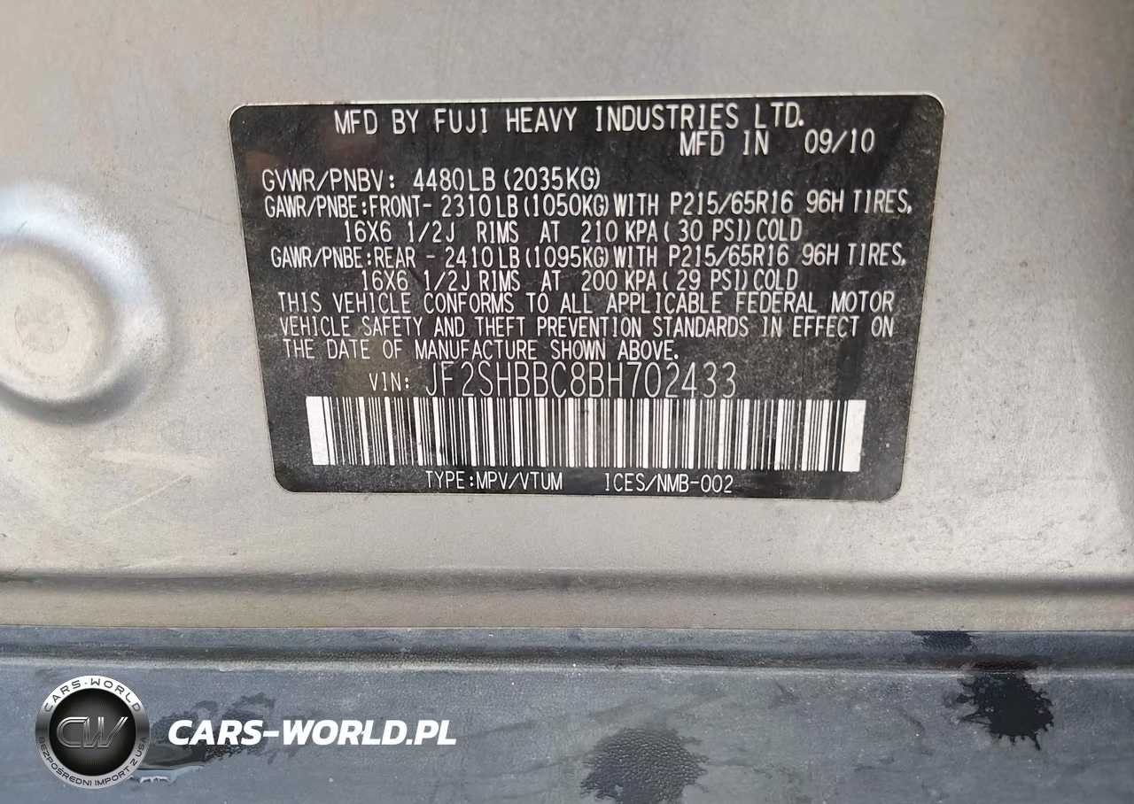 2011 Subaru Forester 2.5X VIN:JF2SHBBC8BH702433 - 9