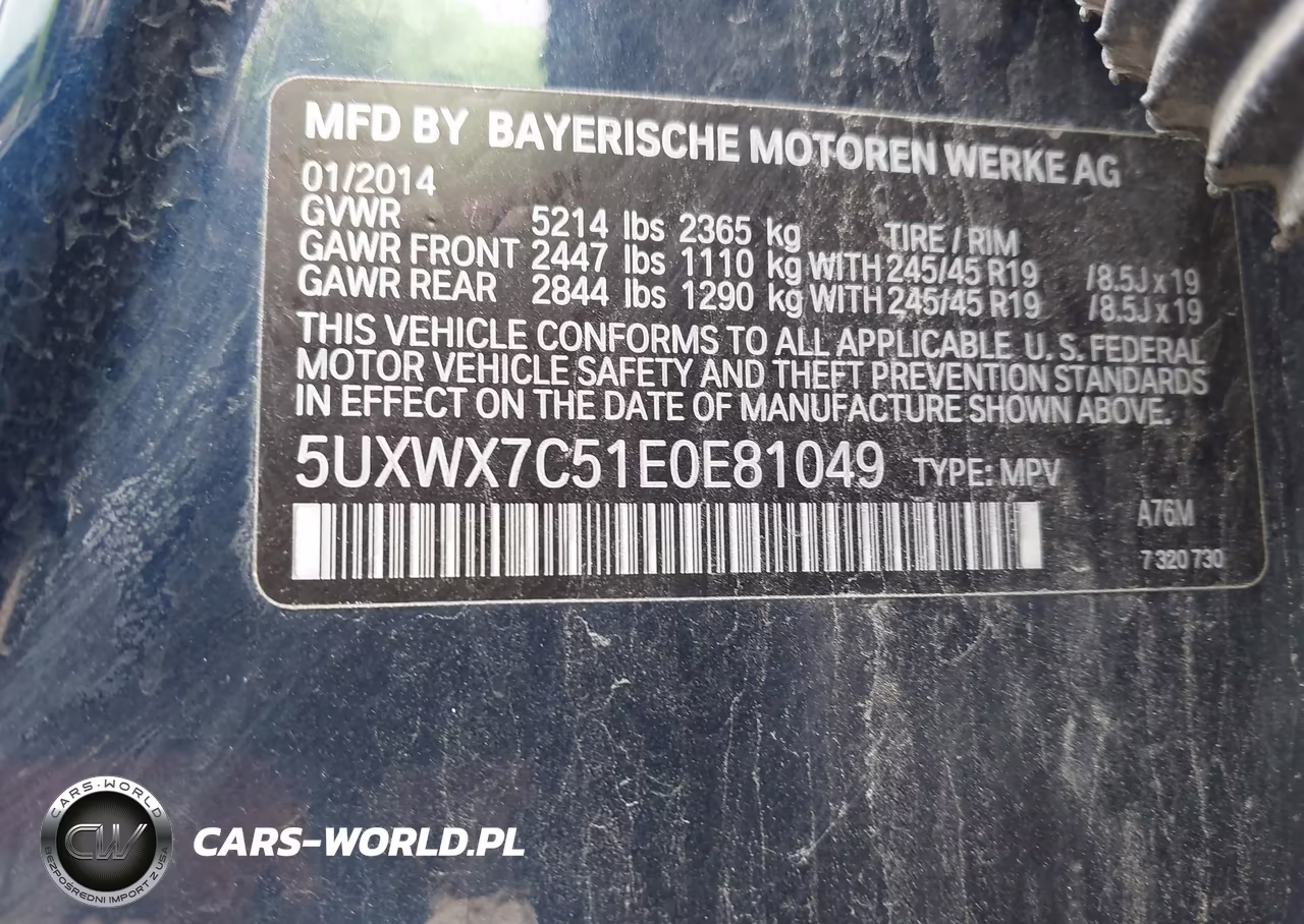 2014 BMW X3 xDrive35I VIN:5UXWX7C51E0E81049 - 9