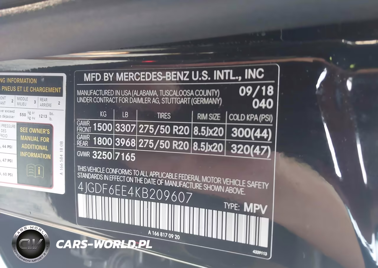 2019 Mercedes-Benz Gls 450 4Matic VIN:4JGDF6EE4KB209607 - 9