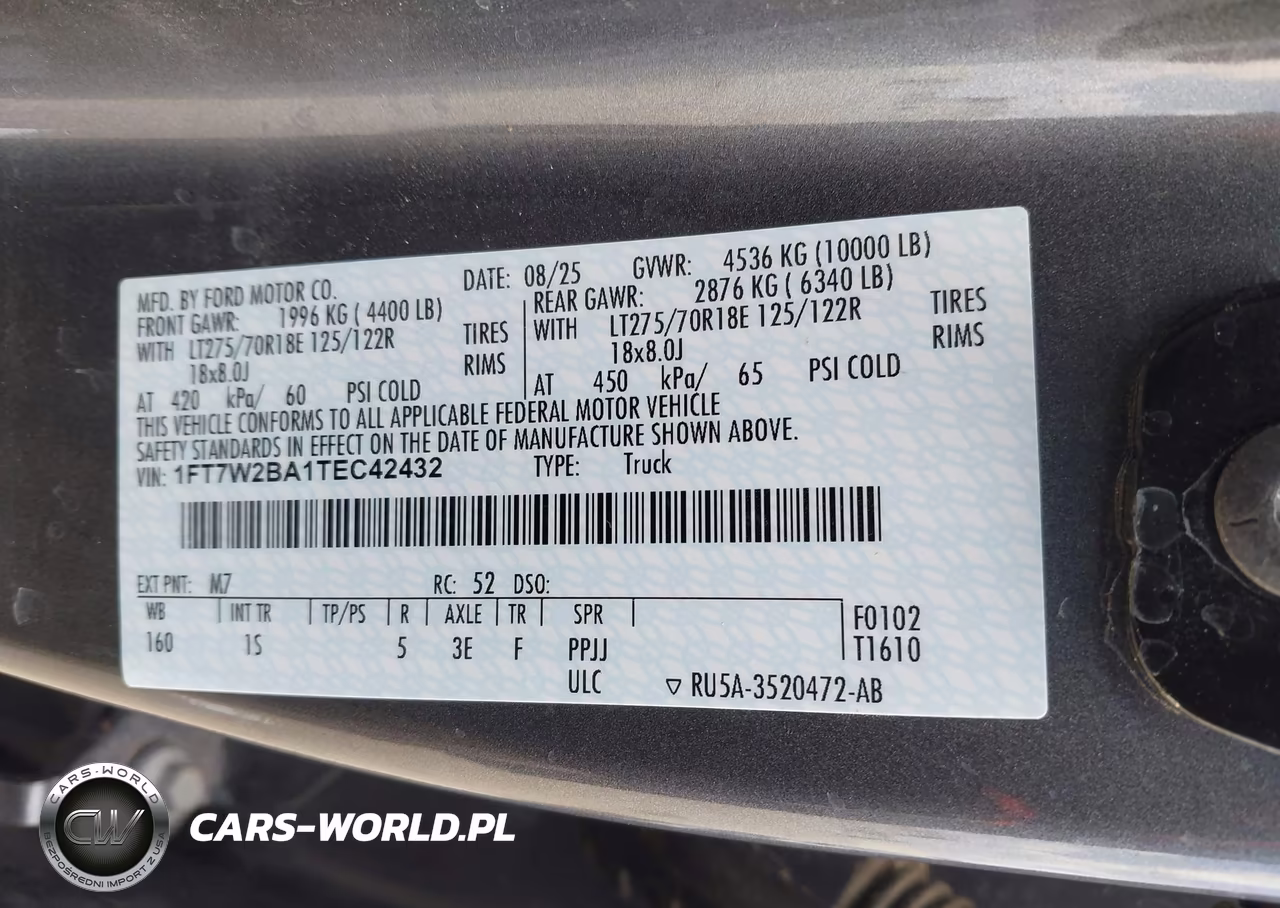 2026 Ford F-250 Xl VIN:1FT7W2BA1TEC42432 - 9