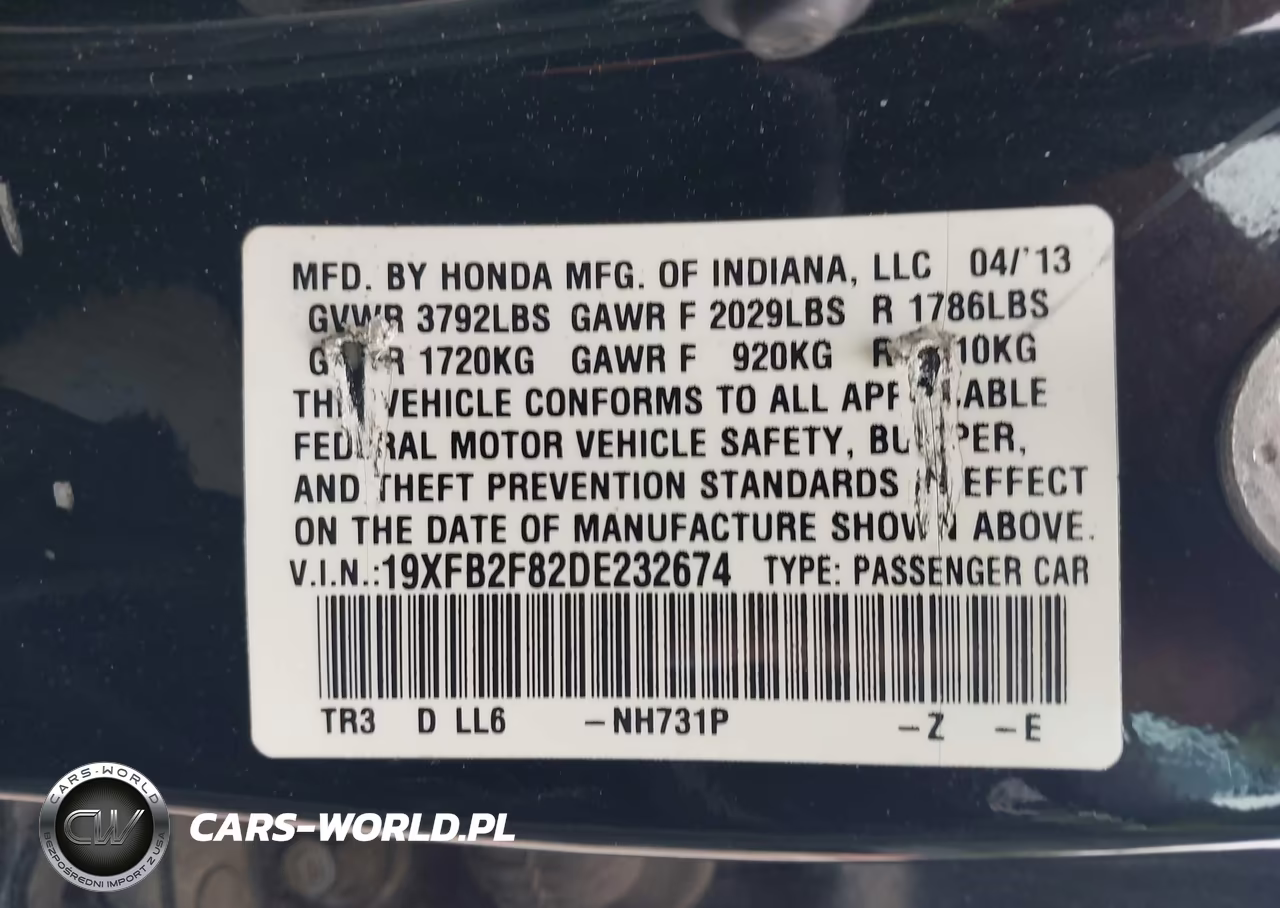 2013 Honda Civic Ex VIN:19XFB2F82DE232674 - 9