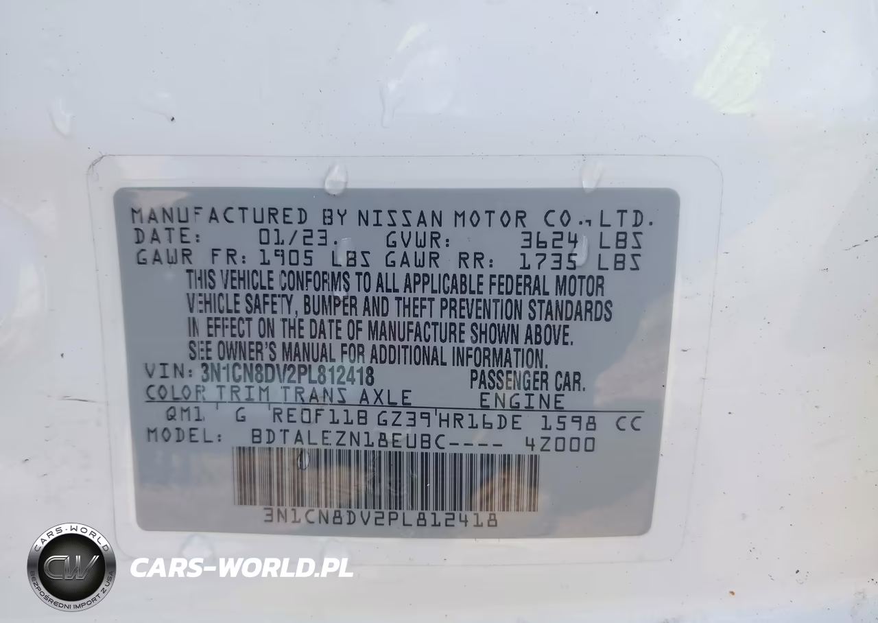 2023 Nissan Versa 1.6 S Xtronic Cvt VIN:3N1CN8DV2PL812418 - 9