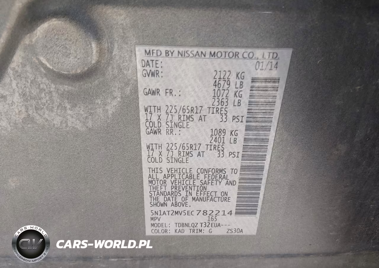 2014 Nissan Rogue Sv VIN:5N1AT2MV5EC782214 - 9