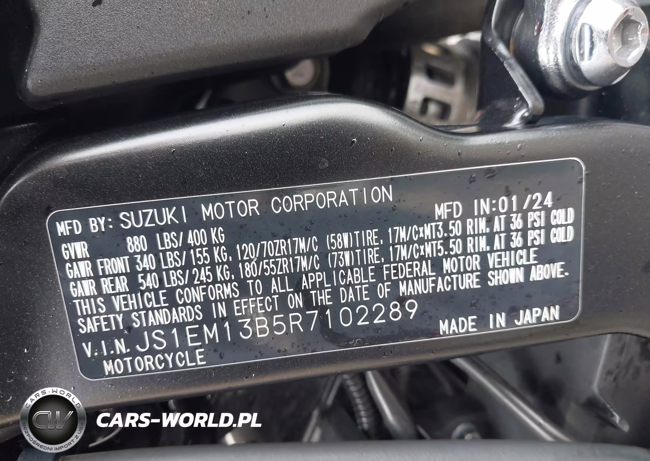 2024 Suzuki Gsx800 F VIN:JS1EM13B5R7102289 - 10