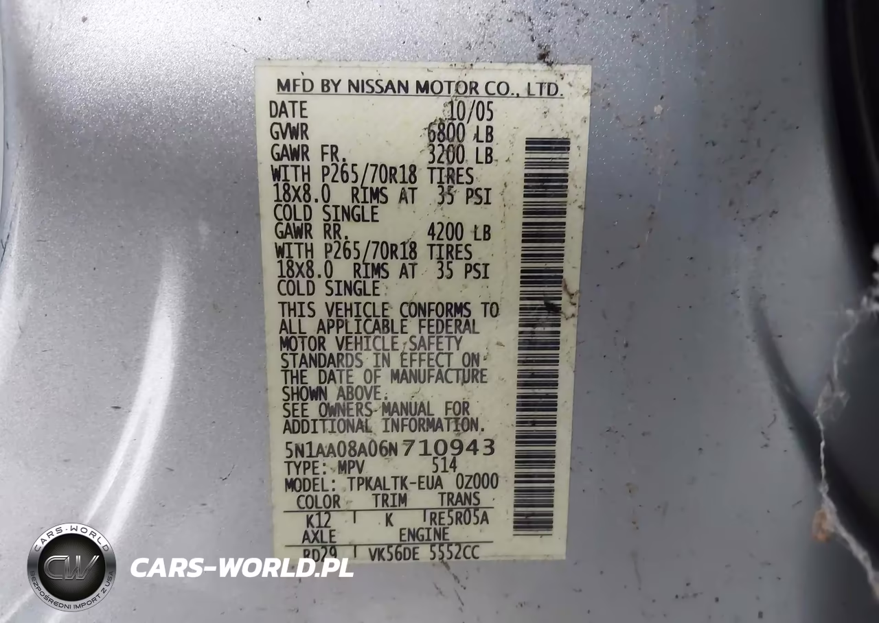 2006 Nissan Armada Se VIN:5N1AA08A06N710943 - 9