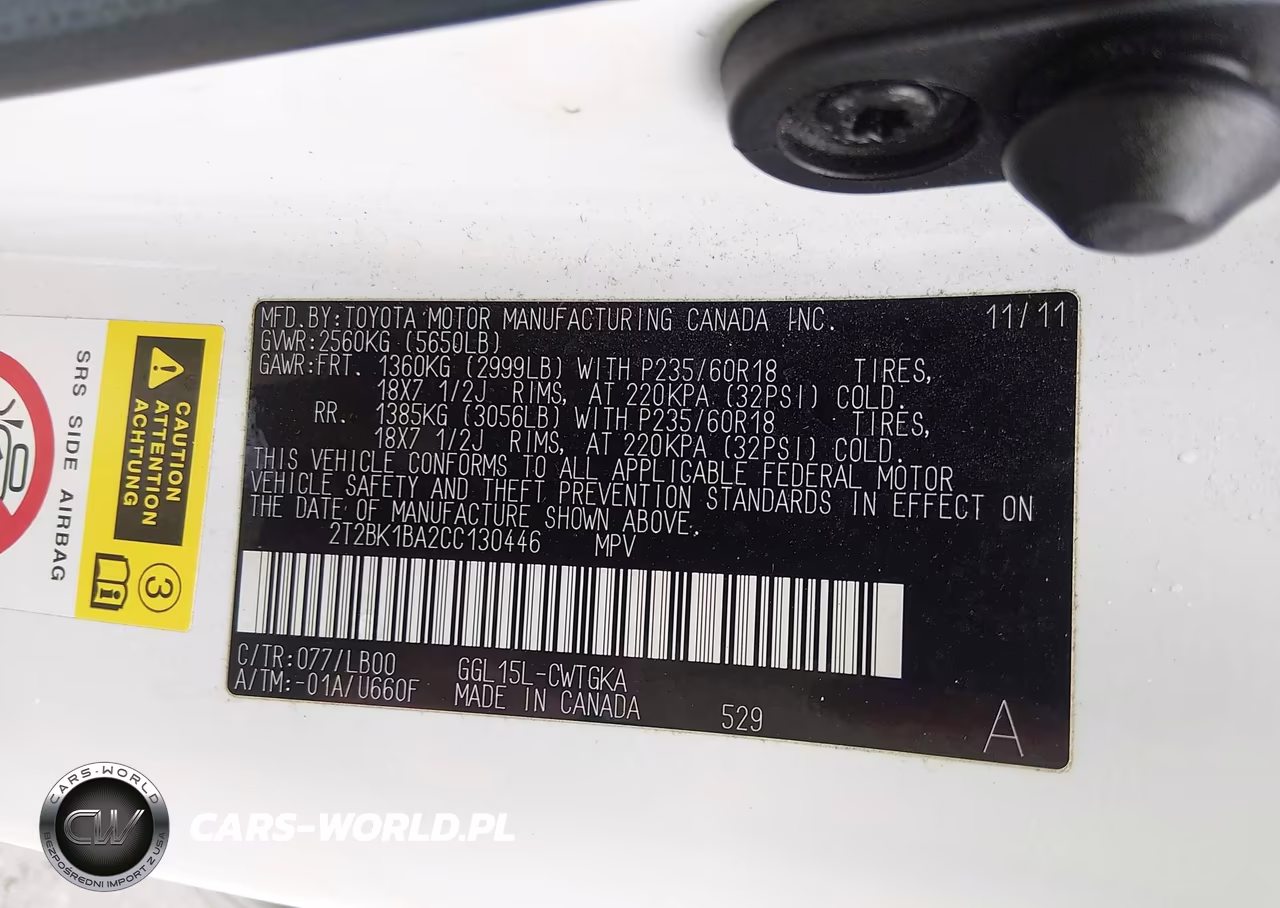 2012 Lexus Rx 350 VIN:2T2BK1BA2CC130446 - 9