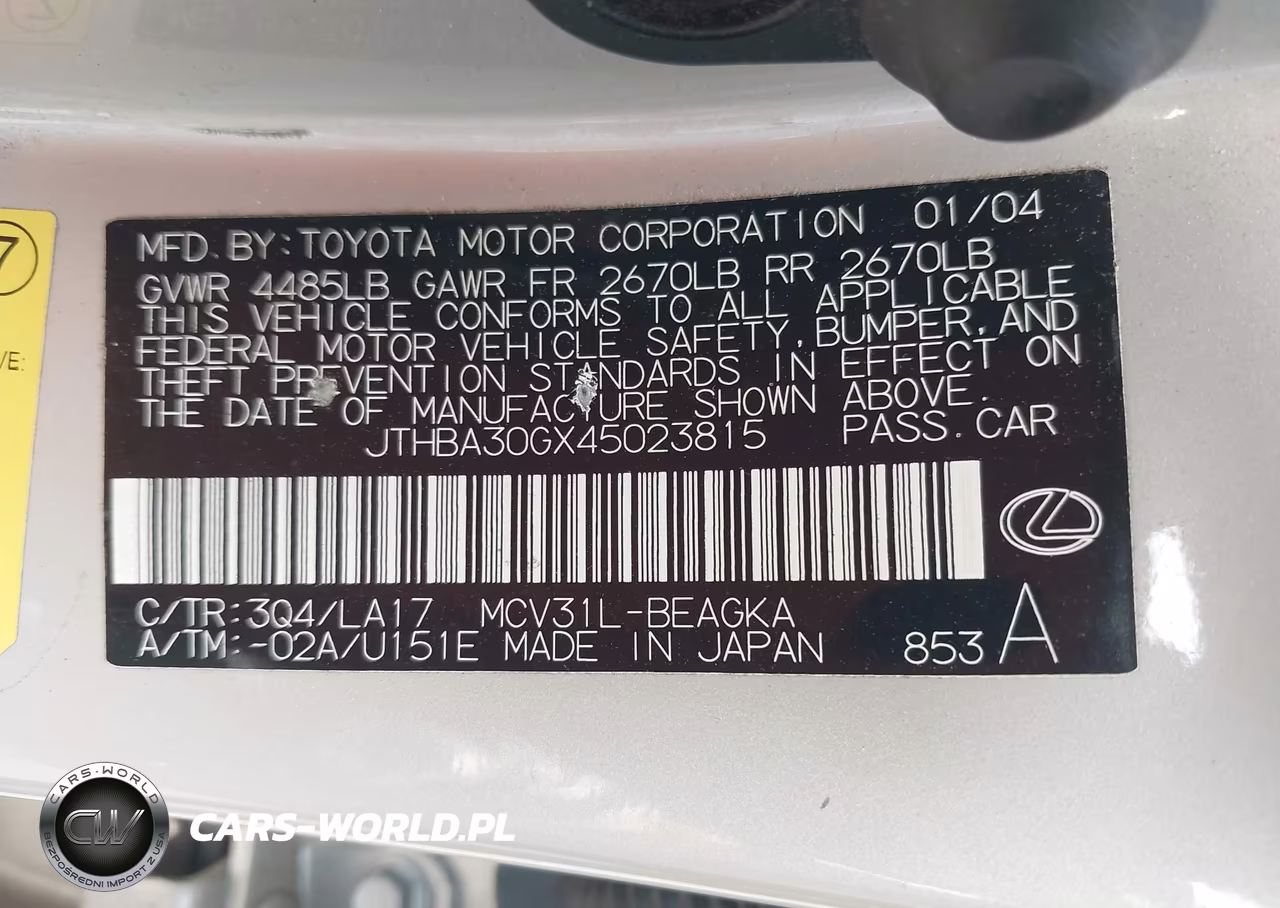 2004 Lexus Es 330 VIN:JTHBA30GX45023815 - 9