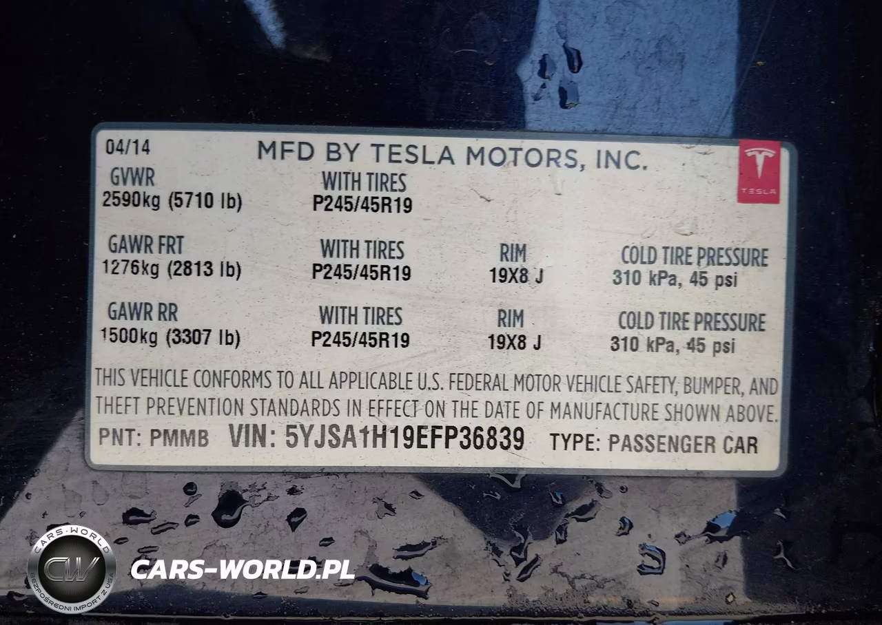 2014 Tesla Model S P85 VIN:5YJSA1H19EFP36839 - 9