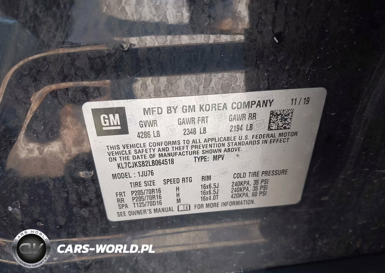2020 Chevrolet Trax Fwd Ls VIN:KL7CJKSB2LB064518 - 9