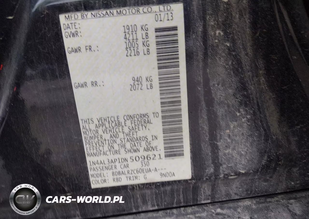 2013 Nissan Altima 2.5 S VIN:1N4AL3AP1DN509621 - 9