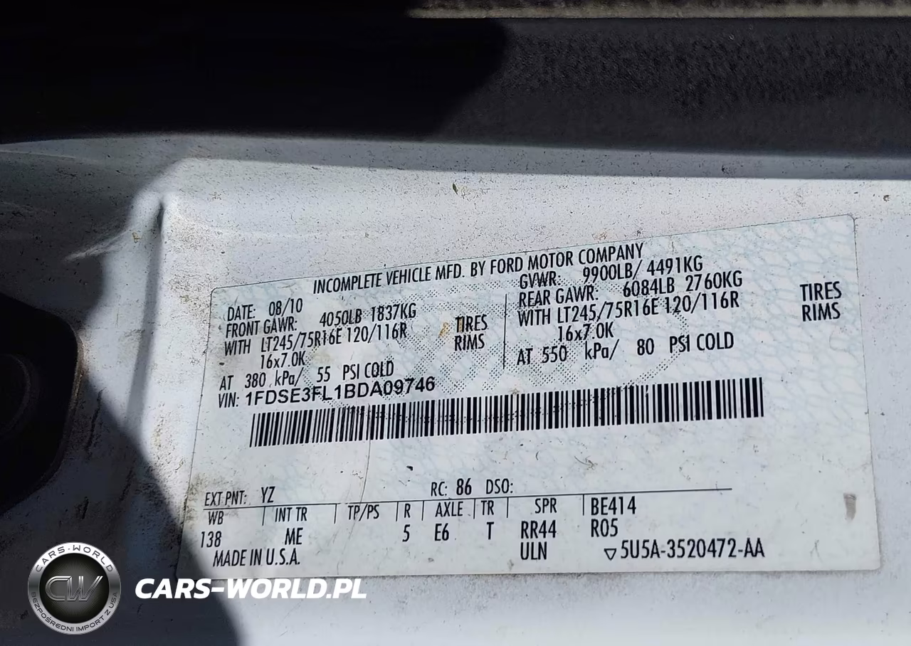 2011 Ford Econoline Commercial Cutaway VIN:1FDSE3FL1BDA09746 - 8