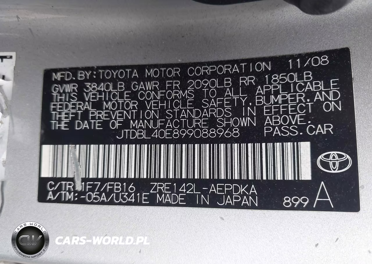 2009 Toyota Corolla VIN:JTDBL40E899088968 - 9