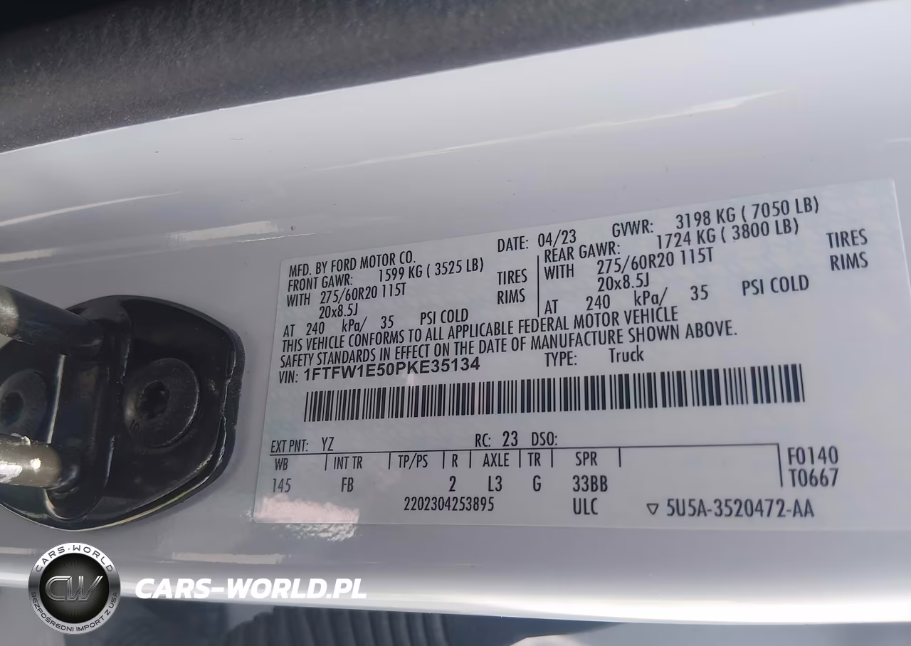2023 Ford F-150 Xlt VIN:1FTFW1E50PKE35134 - 9