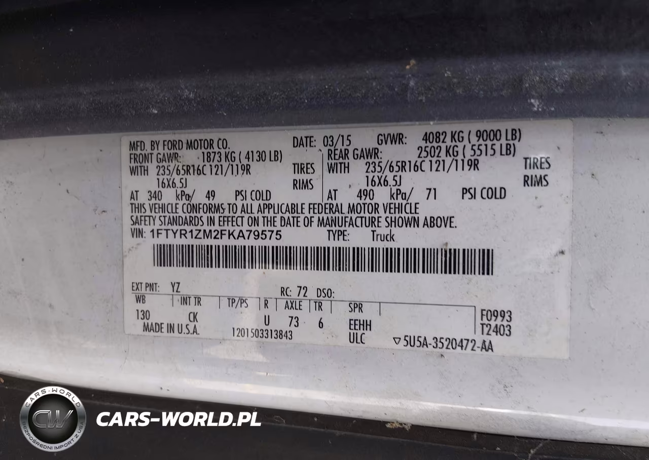 2015 Ford Transit-250 VIN:1FTYR1ZM2FKA79575 - 9