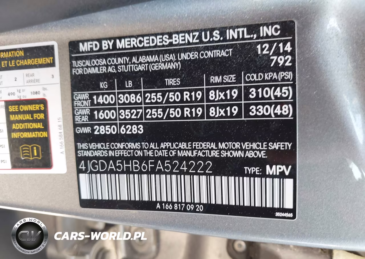 2015 Mercedes-Benz Ml 350 4Matic VIN:4JGDA5HB6FA524222 - 9