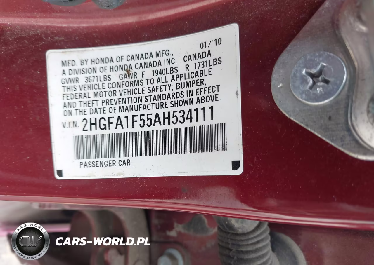 2010 Honda Civic Lx VIN:2HGFA1F55AH534111 - 9