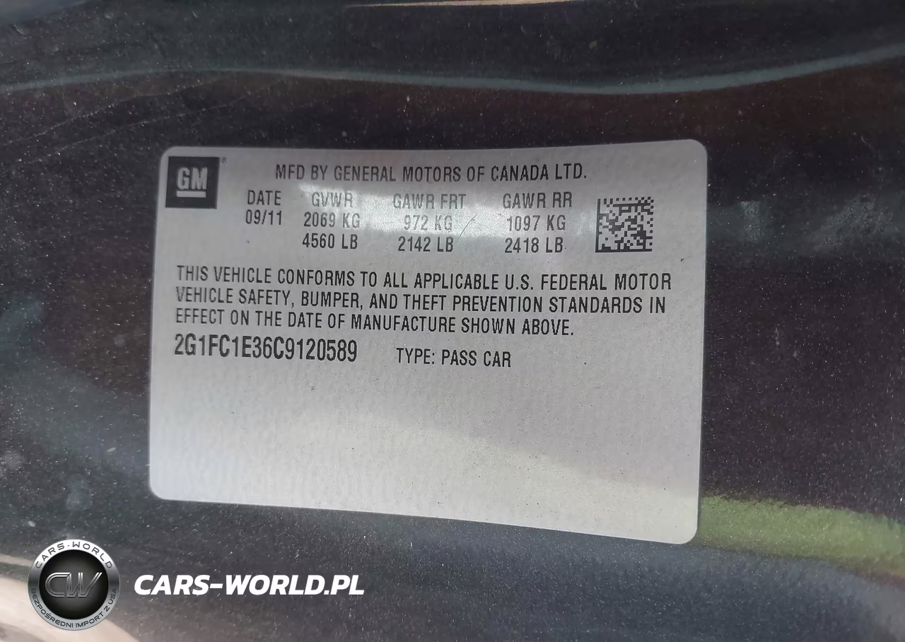 2012 Chevrolet Camaro 2Lt VIN:2G1FC1E36C9120589 - 9
