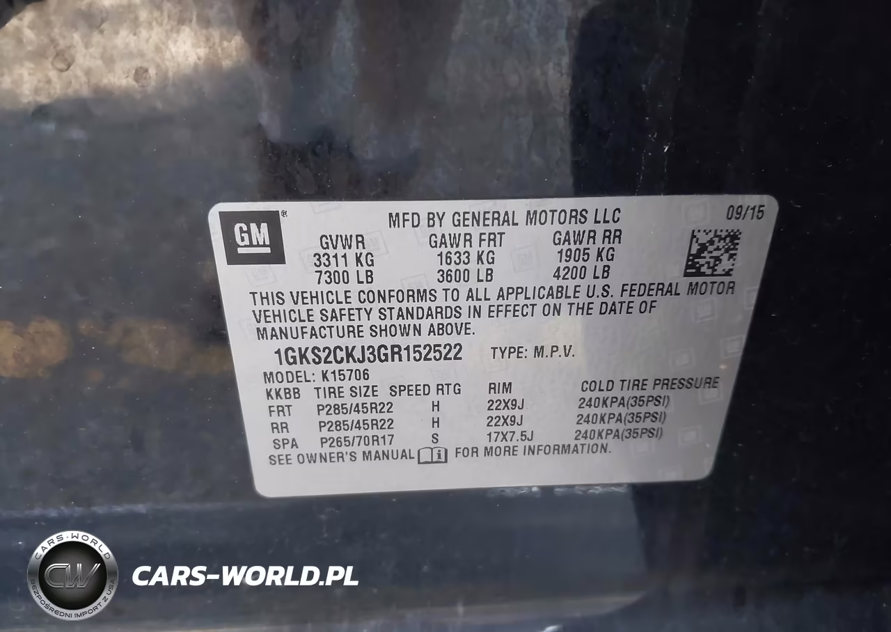 2016 GMC Yukon Denali VIN:1GKS2CKJ3GR152522 - 9