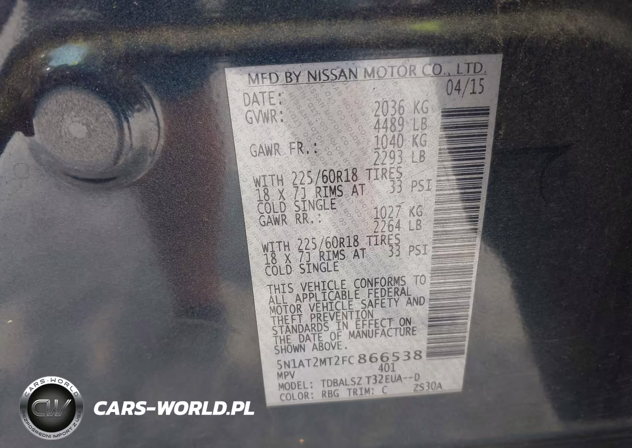 2015 Nissan Rogue Sl VIN:5N1AT2MT2FC866538 - 9