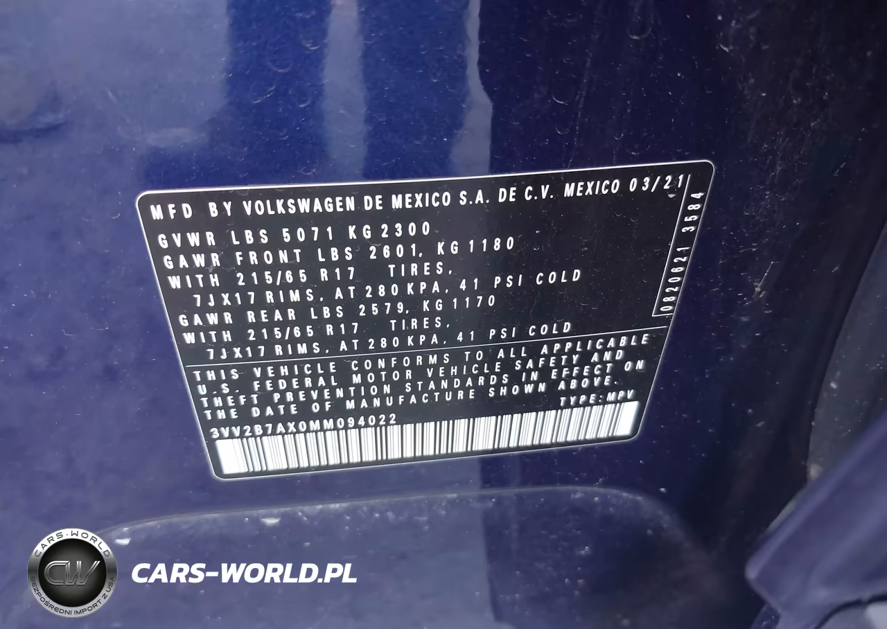 2021 Volkswagen Tiguan 2.0T Se-2.0T Se R-Line Black-2.0T Sel VIN:3VV2B7AX0MM094022 - 9