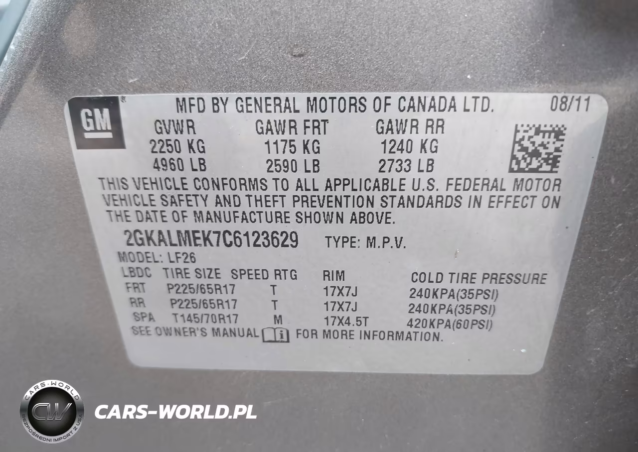 2012 GMC Terrain Sle-1 VIN:2GKALMEK7C6123629 - 9